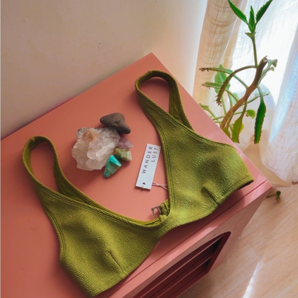 Wanderlust Fern green Textured swimsuit